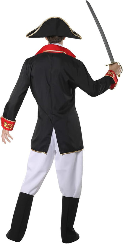 Widmann - Kostüm Napoleon, Jacke, Hose, Stiefelüberzieher und Hut, Soldat, General, Kaiser, Verkleidung, Karneval, Mottoparty