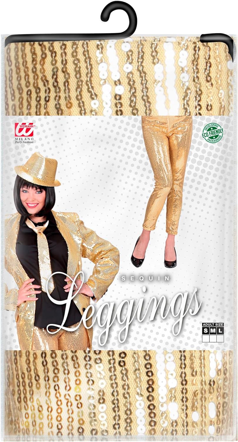 WIDMANN W MILANO Party Fashion - Sequined Leggings Women, Dancer, Celebrities, Pop Star, Rock Star, Disco, Show, Carnival, Theme Parties