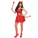 "DEVIL GIRL" (dress with tail, choker, horns, mini pitchfork) - (S)