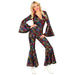 WIDMANN Adult Womens Multicoloured 70s Disco Style Jumpsuit. Includes Jumpsuit. Fancy Dress, Outfit, Costume, World Book Day, Halloween, Carnival, 70s, 80, XS