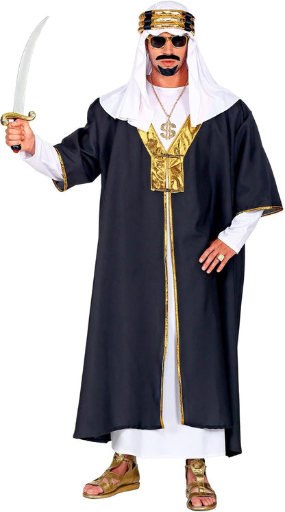 Widmann - Kostüm Sultan, Tunika mit Robe, Turban, Araber, Scheich, Karneval, Mottoparty