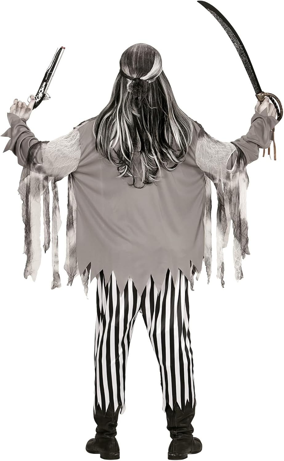 Widmann Adults’ Ghost Ship Pirate Costume, with Rib Print T-Shirt, Jacket, Trousers & Bandana