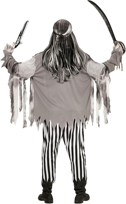 Widmann Adults’ Ghost Ship Pirate Costume, with Rib Print T-Shirt, Jacket, Trousers & Bandana