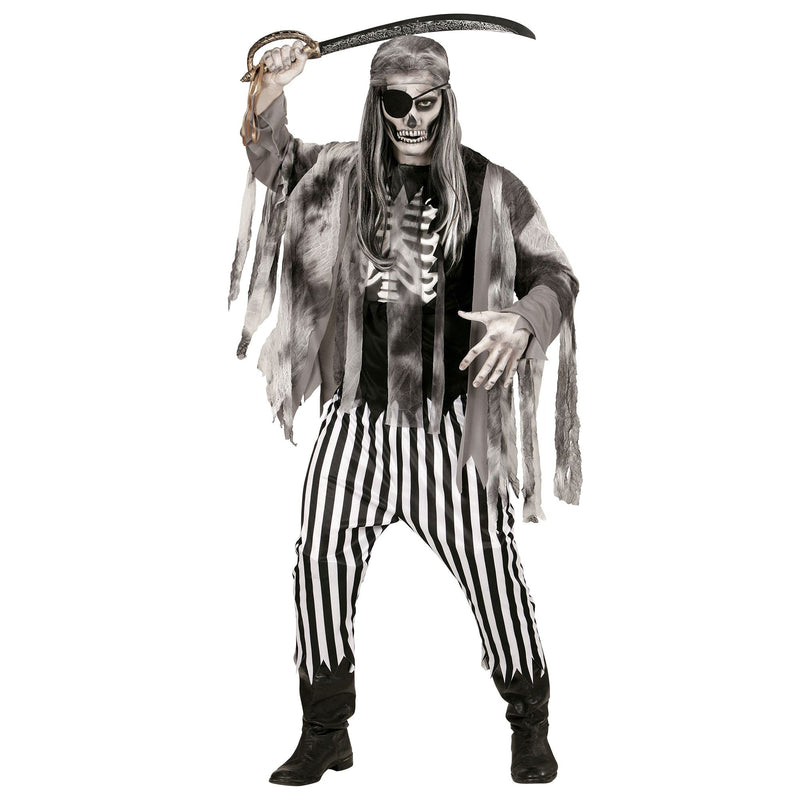 Widmann Adults’ Ghost Ship Pirate Costume, with Rib Print T-Shirt, Jacket, Trousers & Bandana