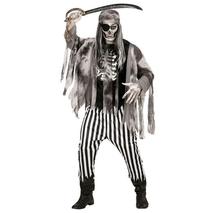 Widmann Adults’ Ghost Ship Pirate Costume, with Rib Print T-Shirt, Jacket, Trousers & Bandana XL