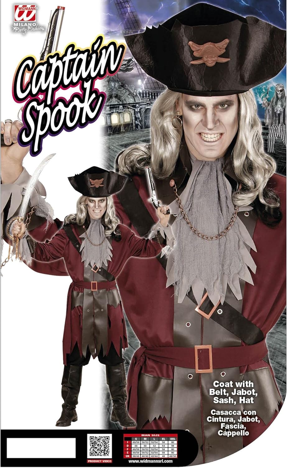 "CAPTAIN SPOOK" (coat with belt, jabot, sash, hat) - (M)