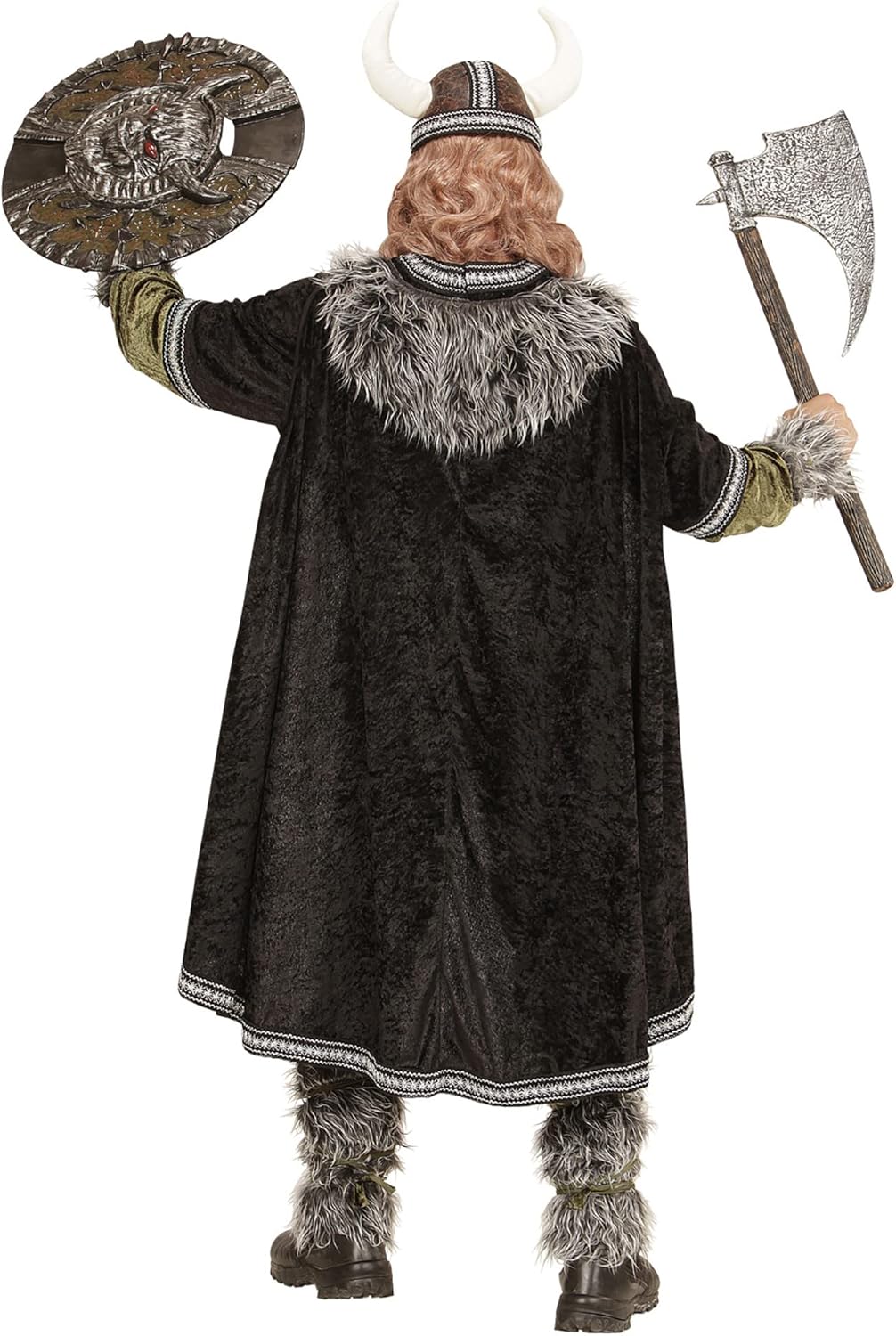 Widmann Viking costume, top, trousers, belt, arm warmers, leg warmers, cape, helmet, gallier, carnival, theme party