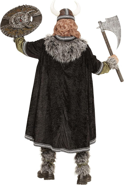 Widmann Viking costume, top, trousers, belt, arm warmers, leg warmers, cape, helmet, gallier, carnival, theme party