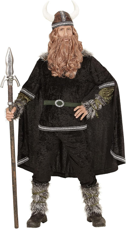 Widmann Viking costume, top, trousers, belt, arm warmers, leg warmers, cape, helmet, gallier, carnival, theme party