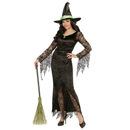 "WITCH" (dress with gem, hat) - (S)
