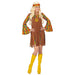 Widmann - Hippie girl costume, dress with vest, headband, chain with peace sign, flower power, costume, carnival, theme party 3XL