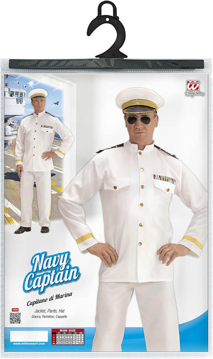 Widmann Men's Navy Captain Costume XXL White