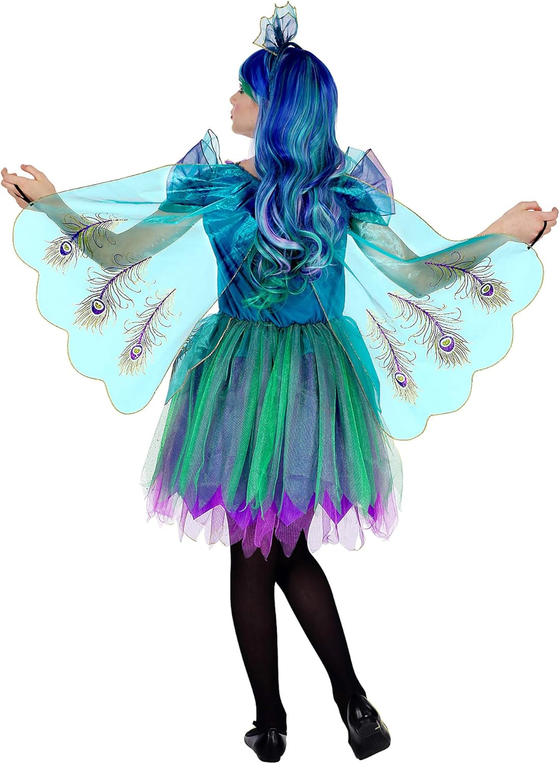 Pixie Girls Peacock Fairy Childs Kids Fancy Dress Costume Outift 11-13 Yrs 11-13 Years