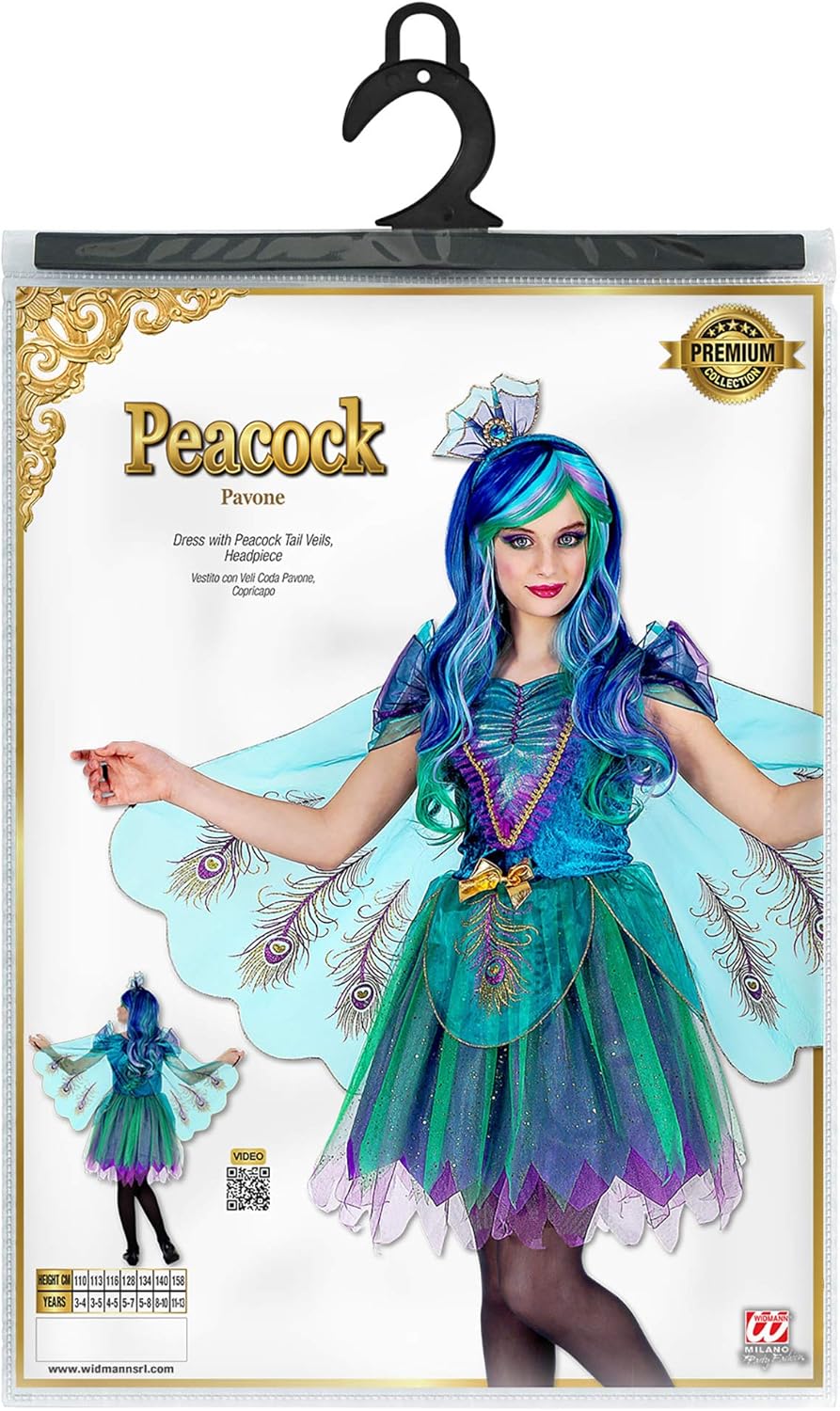 Pixie Girls Peacock Fairy Childs Kids Fancy Dress Costume Outift 11-13 Yrs 11-13 Years