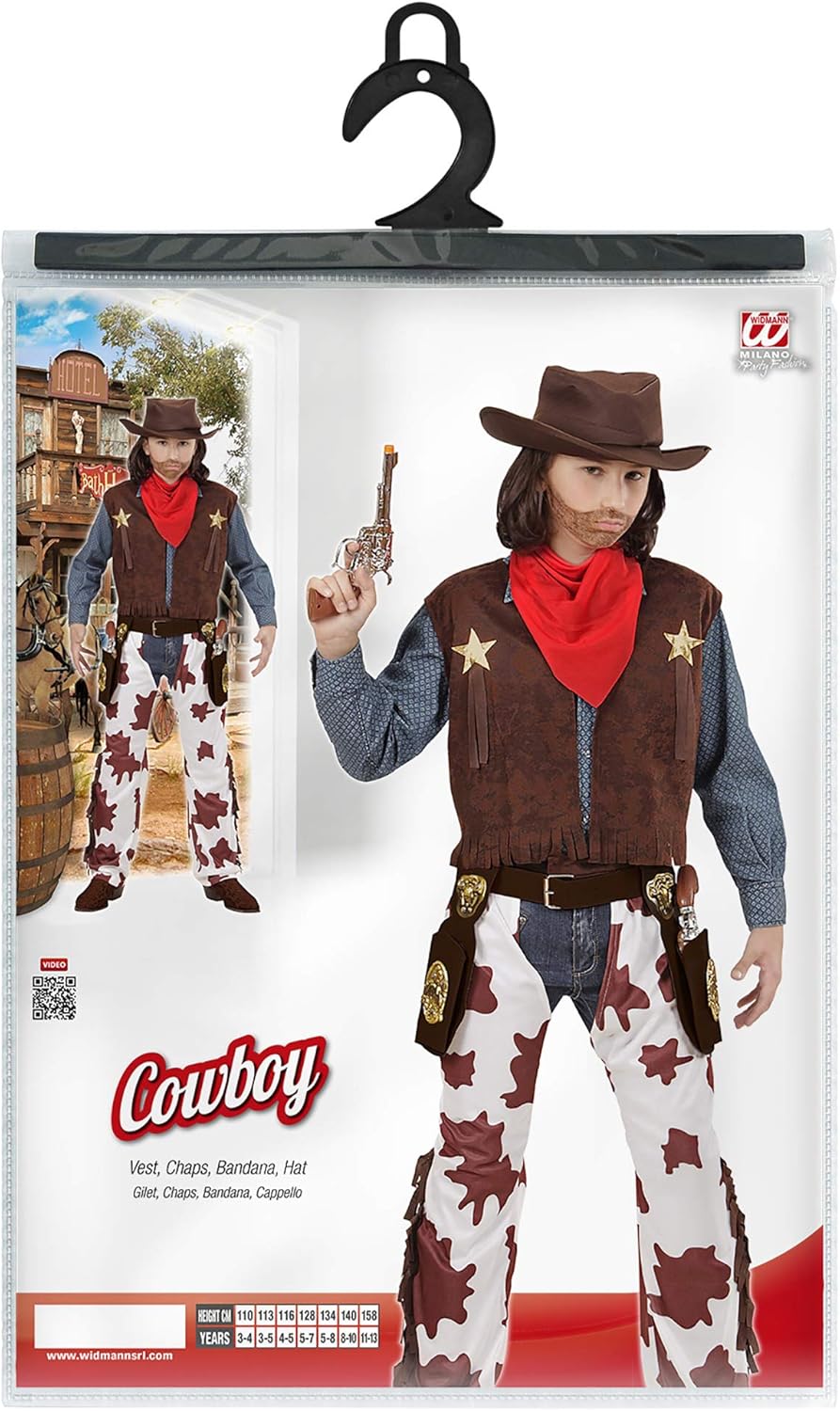 Widmann 07277 Children's Cowboy Costume Multi-Coloured 140 cm