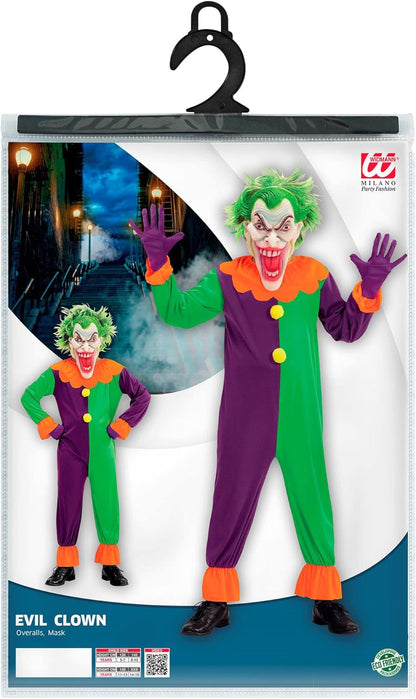 Widmann 11009802 Evil Joker Mask Size 14 16 Years Costumes 560, Multi-Coloured, (164 cm / 14-16 anni)