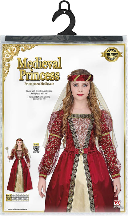 Widman Medieval Princess - Childrens Fancy Dress Costume - Large - 158cm - 11 to 13 Years
