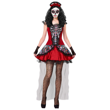 Widmann MUJER DIA DE LOS MUERTOS (dress, fingerless gloves, headpiece) - (XL)