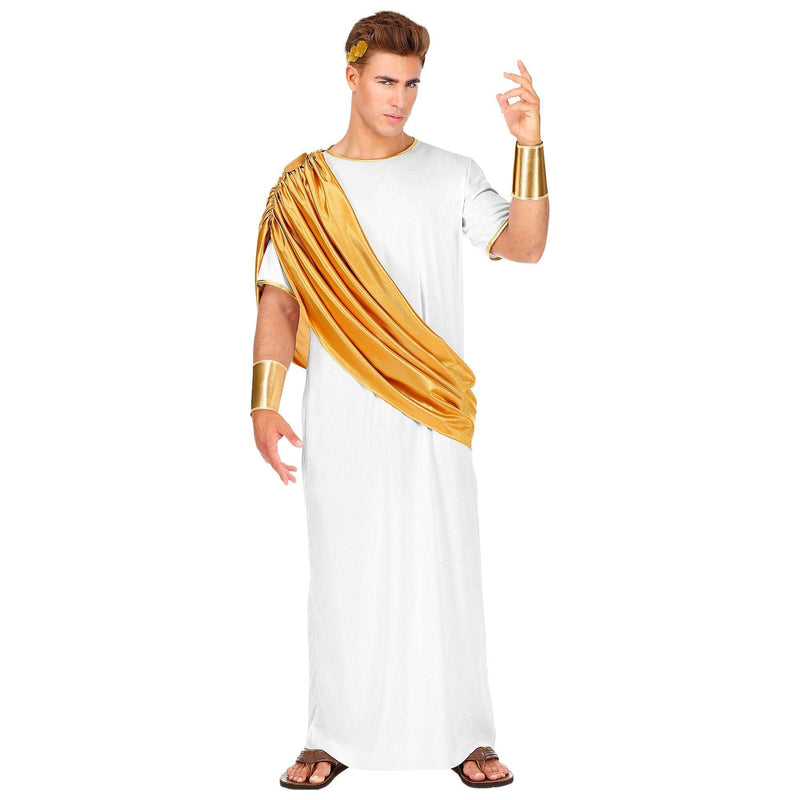 Widmann - Kostüm Caesar, Toga, Armschoner und Lorbeerkranz, Kaiser, Imperator, Karneval, Mottoparty XXL