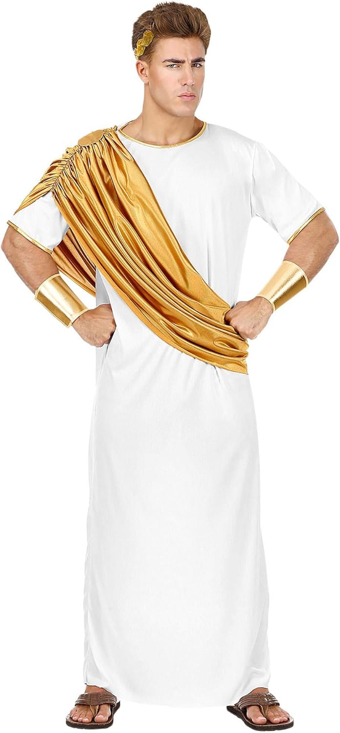 Widmann - Kostüm Caesar, Toga, Armschoner und Lorbeerkranz, Kaiser, Imperator, Karneval, Mottoparty XXL