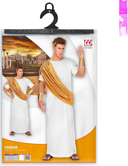 Widmann - Kostüm Caesar, Toga, Armschoner und Lorbeerkranz, Kaiser, Imperator, Karneval, Mottoparty XXL