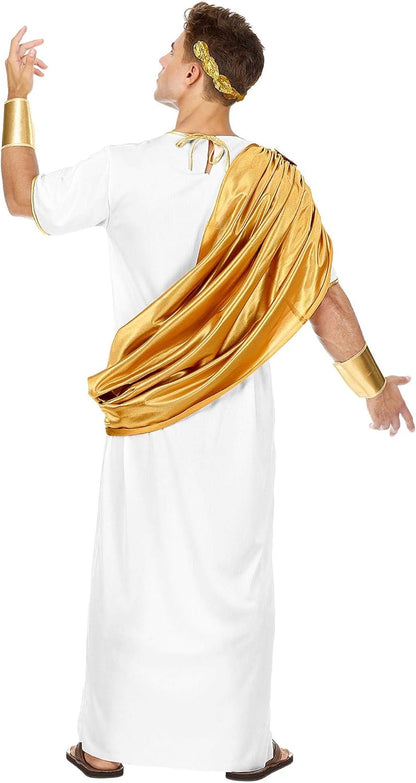 Widmann - Kostüm Caesar, Toga, Armschoner und Lorbeerkranz, Kaiser, Imperator, Karneval, Mottoparty XXL