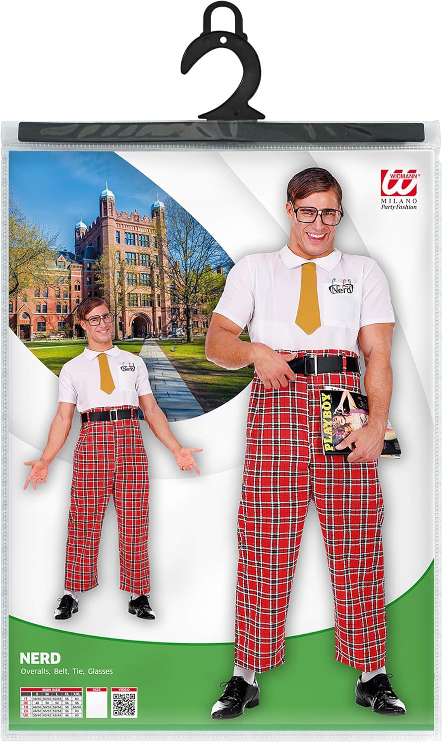 "NERD" (overalls, belt, tie, glasses) - (L)