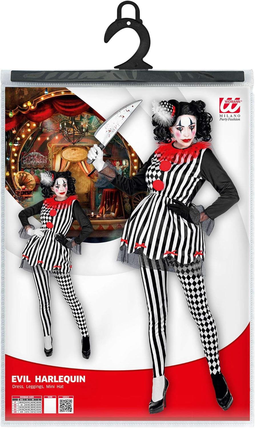 "EVIL HARLEQUIN" (dress, leggings, mini hat) - (S)