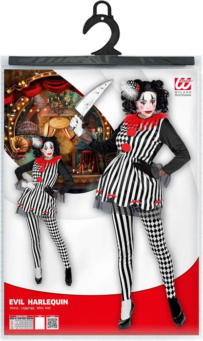 "EVIL HARLEQUIN" (dress, leggings, mini hat) - (S)