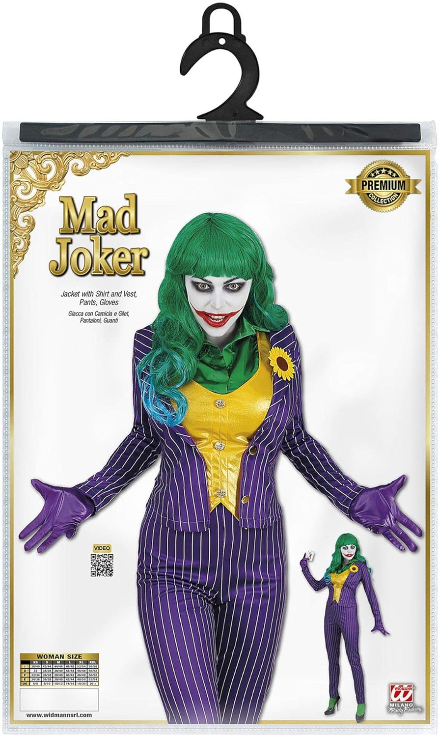 Widmann Women's Costume Mad Joker Da Donna Costumes M Multi-coloured