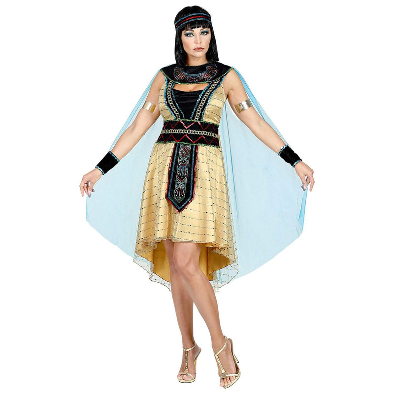 Widmann - Kostüm Ägyptische Herrscherin, Kleid mit Umhang, Armstulpen, Stirnband, Antike, Göttin, Pharaonen, Mottoparty, Karneval XS