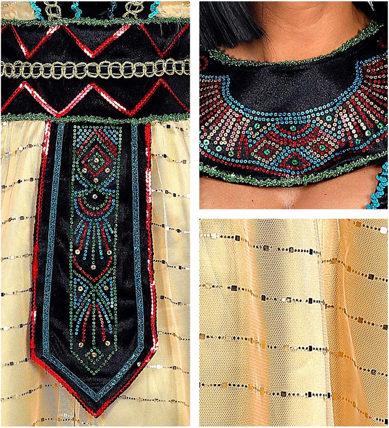 Widmann - Kostüm Ägyptische Herrscherin, Kleid mit Umhang, Armstulpen, Stirnband, Antike, Göttin, Pharaonen, Mottoparty, Karneval XS