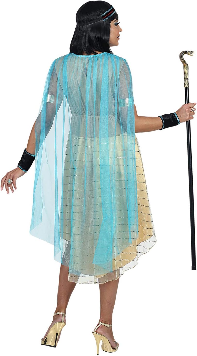 Widmann - Kostüm Ägyptische Herrscherin, Kleid mit Umhang, Armstulpen, Stirnband, Antike, Göttin, Pharaonen, Mottoparty, Karneval XS