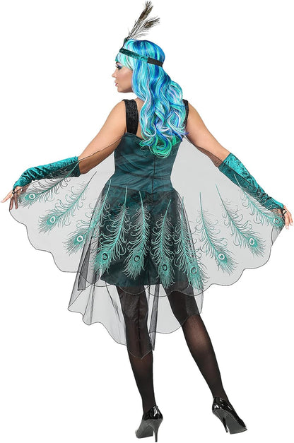 Widmann Pixie Womens Ladies Peacock Fairy Adult Fancy Dress Costume Outfit L