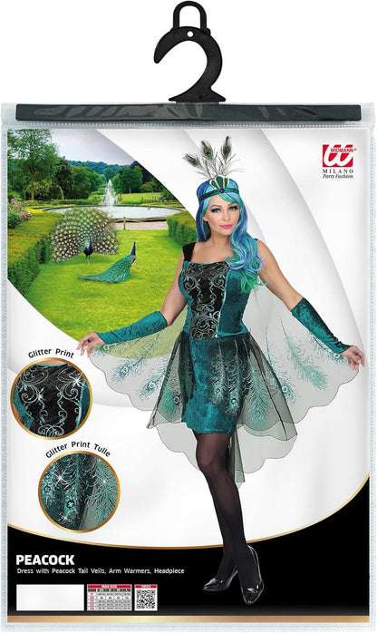 Widmann Pixie Womens Ladies Peacock Fairy Adult Fancy Dress Costume Outfit L