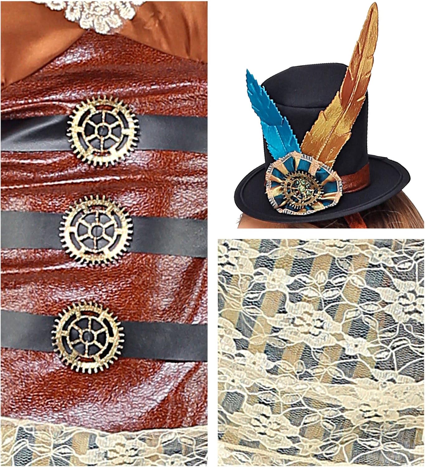 Widmann MILANO PARTY FASHION Steampunk Costume, Dress, Fancy Dress, Carnival, Halloween