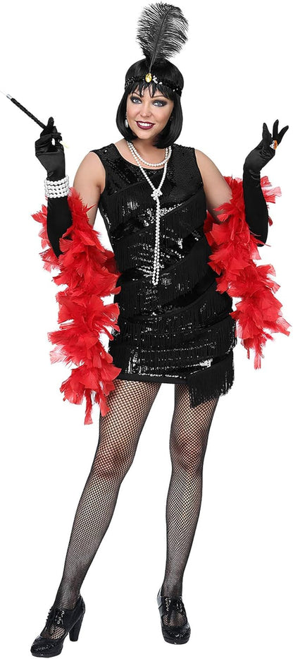 WIDMANN fancy dress costume Womens Ladies Roaring 20S Flapper Dancer Black Outfit XS
