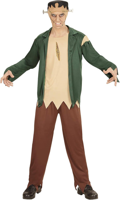 Widmann Adult Monster Costume, Top with Shirt, Trousers and Headboard, Frankenstein, Halloween, Carnival, Theme Party