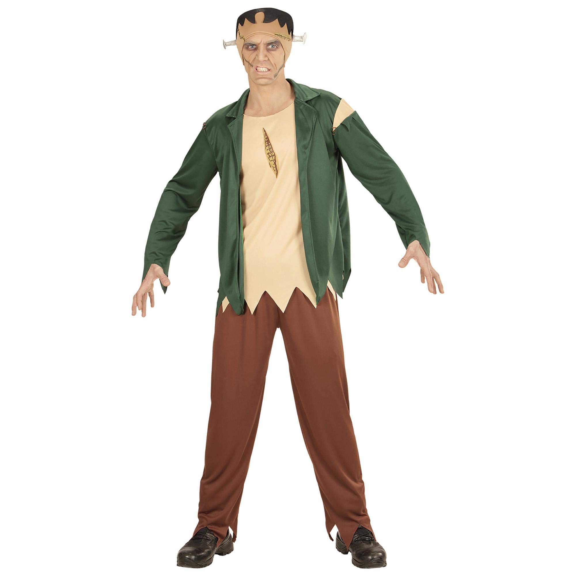 Widmann Adult Monster Costume, Top with Shirt, Trousers and Headboard, Frankenstein, Halloween, Carnival, Theme Party