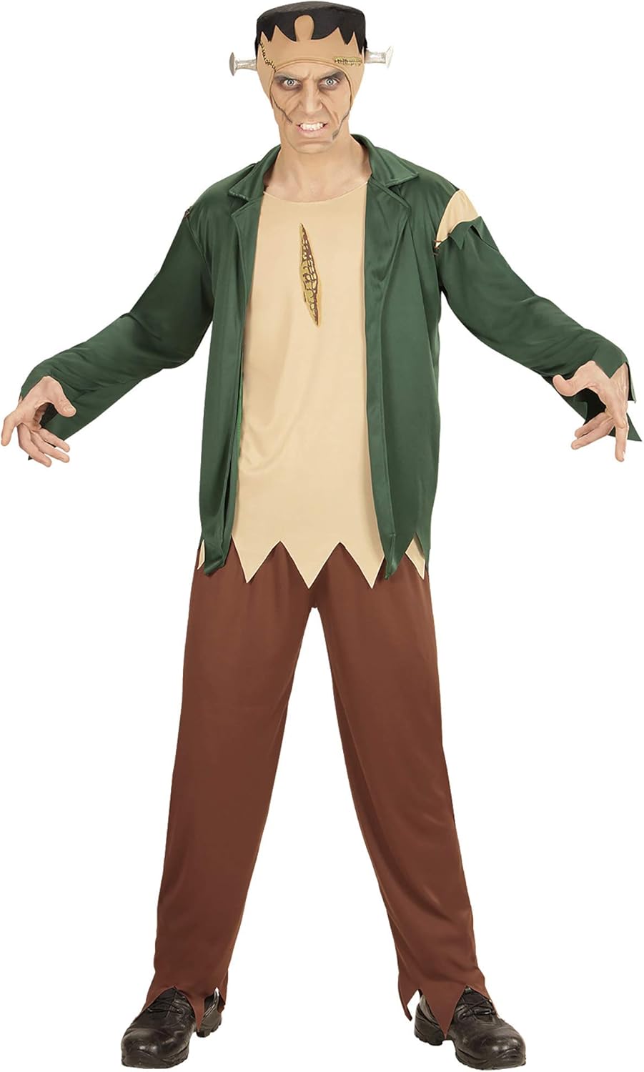 Widmann Adult Monster Costume, Top with Shirt, Trousers and Headboard, Frankenstein, Halloween, Carnival, Theme Party