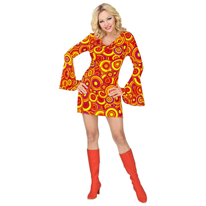 Widmann 09312 - Disco Style 70s Costume, Bubbles, Dress, Dancing Queen, Carnival Costumes, Carnival, Size M 10-12