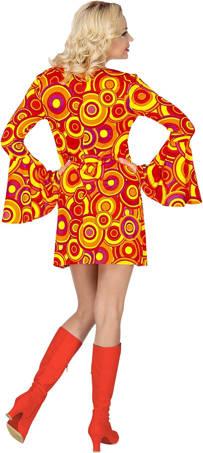 Widmann 09312 - Disco Style 70s Costume, Bubbles, Dress, Dancing Queen, Carnival Costumes, Carnival, Size M 10-12