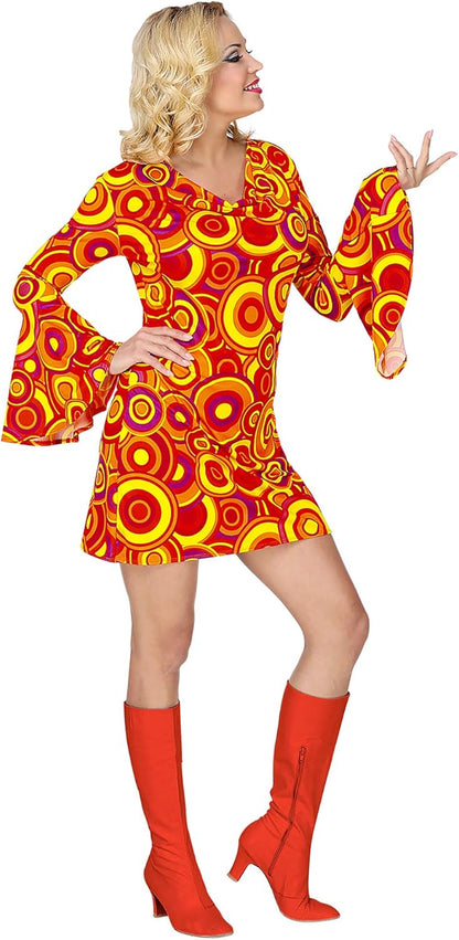 Widmann 09312 - Disco Style 70s Costume, Bubbles, Dress, Dancing Queen, Carnival Costumes, Carnival, Size M 10-12