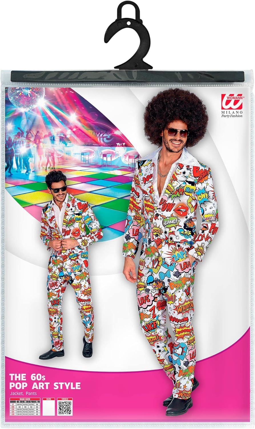 Widmann - 60er Jahre Pop Art Style Outfit, Jacke und Hose, Karneval, Mottoparty
