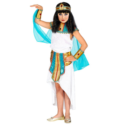Widmann 09416 Kleopatra Children's Egyptian Queen Costume, White, 128