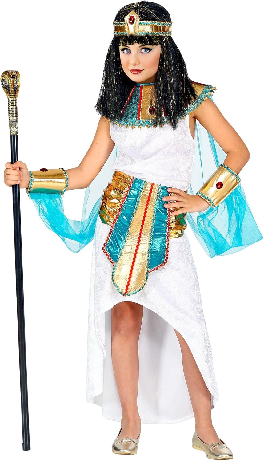 Widmann 09416 Kleopatra Children's Egyptian Queen Costume, White, 128