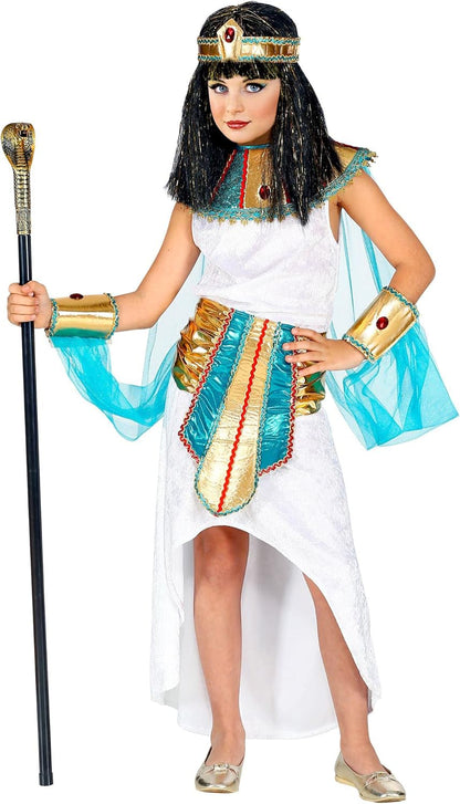 Widmann 09416 Kleopatra Children's Egyptian Queen Costume, White, 128