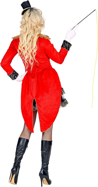 Widmann - Kostüm Zirkusdirektorin, Frack mit Tutukleid, Halsband mit Fliege, Mini-Zylinder, Handschuhe, Peitsche, Karneval, Mottoparty