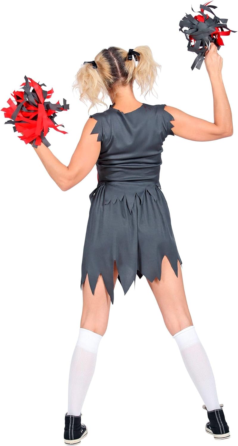 "ZOMBIE CHEERLEADER" (top, skirt, pom poms) - (XS)