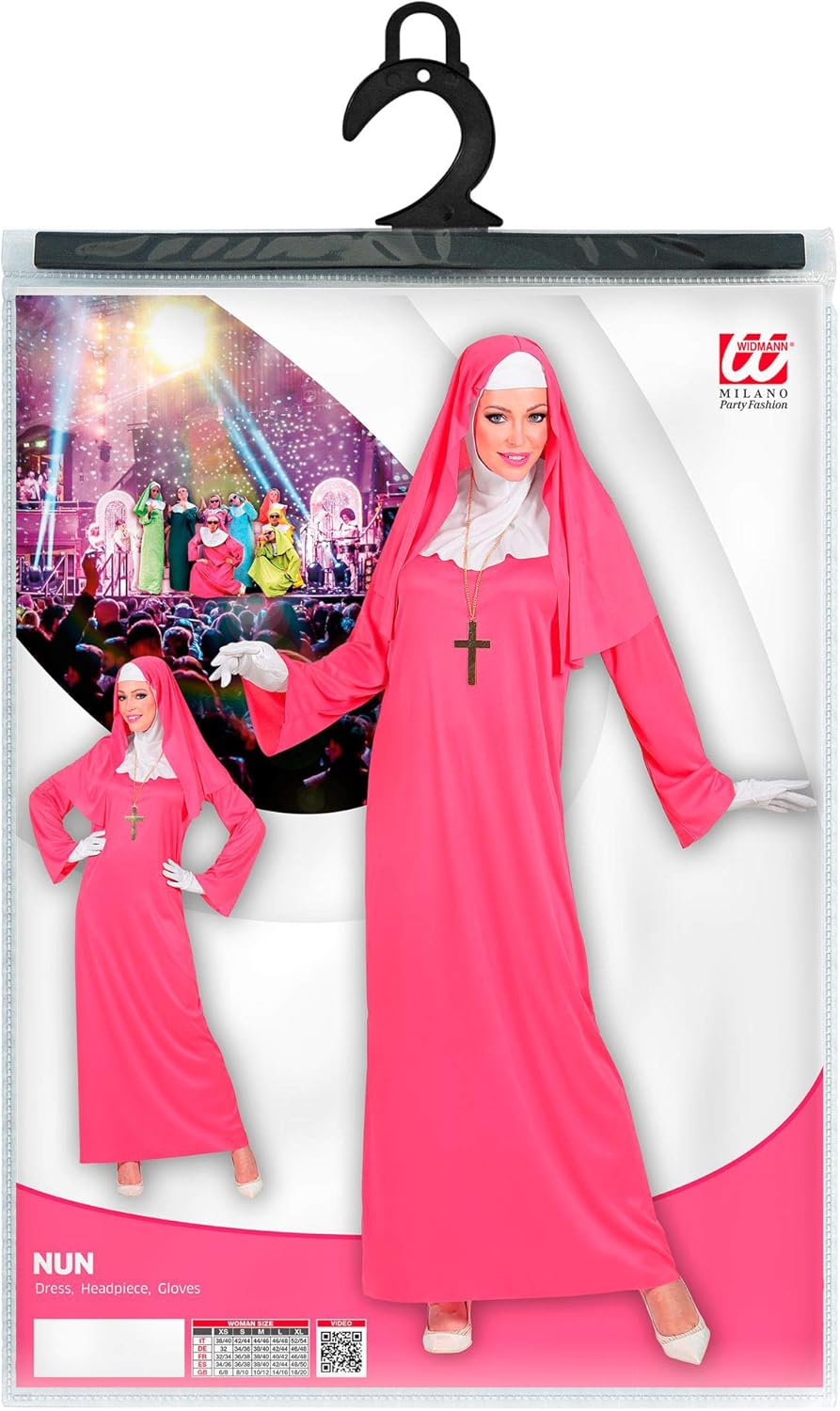Widmann - Kostüm Nonne, Gewand, Haube, Handschuhe, Karneval, Mottoparty